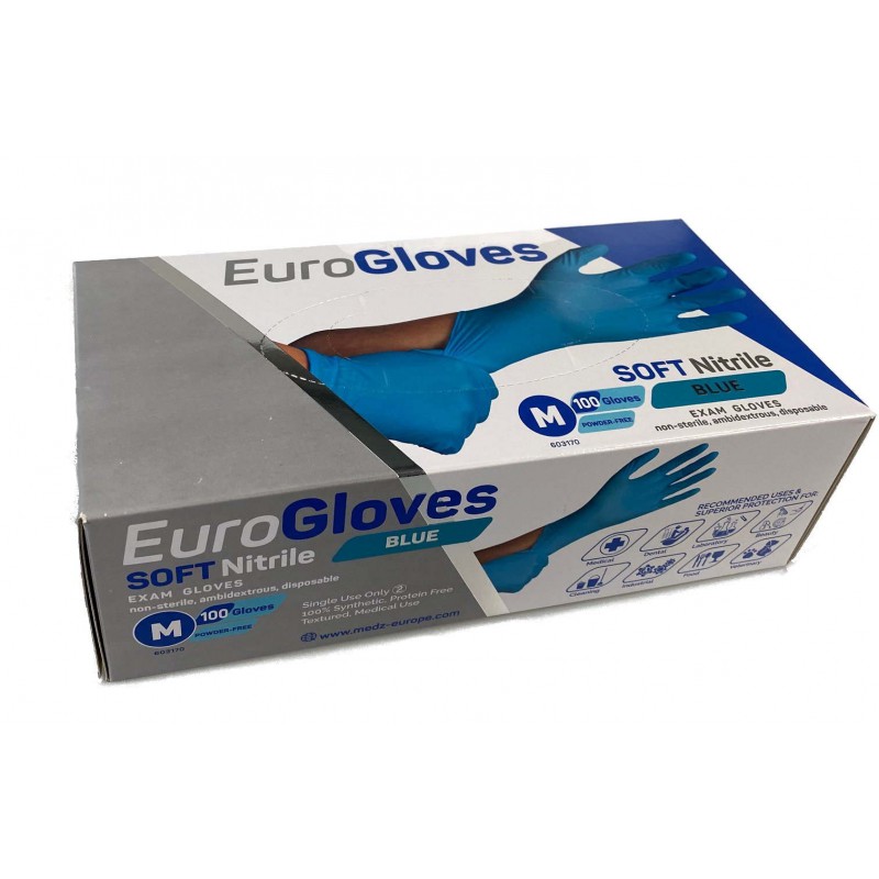 Glove Solid Nitril Blue Small Powderfree Euroglove 100st